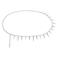 Catena da corpo in metallo argento con rivetti a cono geometrici in stile punk minimalista - Color Acciaio