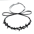 Gothic black thorn choker with adjustable silk ribbons for Halloween witch cosplay - Black