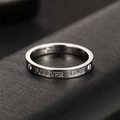 Anillo de acero inoxidable plateado pulido con grabado Forever Love y circonitas - Talla 10 US / Plateado