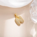 Detailed view of iced out bubble letter H pendant with micro-paved gold zircons - Letter N (BGQZM003)