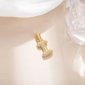 Macro shot of gold-plated letter I pendant with micro-paved zircons and polished bail - Letter I (BGQZM003)