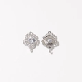 Détails des pendentifs fleur en argent avec cristaux et boucles pour bijoux DIY - Blanc