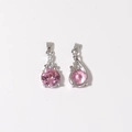 Pink dreamcatcher pendant with micro-set zircon and tassel detail on white background - Lotus Pink