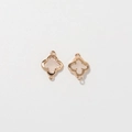 Gouden holle klaverbedeltjes met dubbele ringen voor DIY kettingen en sieraden - 14K / Wit