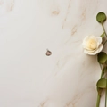 Detail of pink crystal teardrop pendant with silver trim on marble background - Pink Crystal Irregular Water Drop (Silver Edge) / Lotus Pink