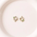 DIY ocean charm set with pearl and green enamel starfish on a pastel ceramic plate - Green Shell Starfish Style