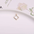 Pendentif fleur en cristal transparent avec bordure dorée pour bijoux DIY - Pendentif Sertissage Trèfle / Blanc