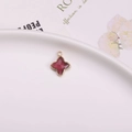 Pendentif étoile en cuivre doré avec insert en verre de cristal facetté rouge-violet - Pendentif Sertissage Trèfle / Bordeaux