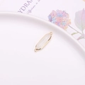 Oval white faceted stone pendant connector with gold plating and double rings - White Jade