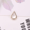 DIY gold plated copper teardrop pendant with clear resin inlay for jewelry making - White