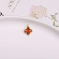 Pendentif étoile en cristal ambre avec serti en cuivre doré pour la création de bijoux - Pendentif Sertissage Trèfle / Marron