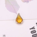 Golden teardrop gourd pendant with yellow translucent resin for DIY jewelry making - Gold
