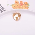 Champagne heart crystal pendant with gold prong setting for DIY jewelry making - Champagne