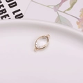 Oval crystal faceted connector in gold frame for DIY jewelry and bracelet making - 6X8mm / White