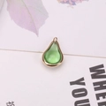 DIY jewelry teardrop pendant with translucent green resin and golden metal frame - Light Green
