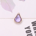 DIY jewelry charm with light purple drop-shaped stone and elegant gold-plated border - Crystal Purple