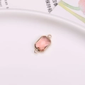 Connettore rettangolare in cristallo rosa con cornice placcata oro per gioielli DIY - Rosso Rosa