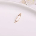Gold-plated oval crystal connector pendant for DIY jewelry bracelets and necklaces - 5x15 Oval Double Loop / White
