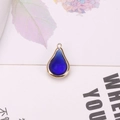 Gourd-shaped gold-plated pendant with deep blue gradient resin inlay for DIY jewelry - Sapphire Blue
