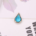Blue resin teardrop pendant with gold-plated frame for DIY jewelry making and craft projects - Lake Blue