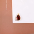 Pendentif goutte en cristal facetté rouge avec bordure dorée pour bijoux DIY - Rouge Foncé