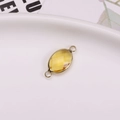Oval yellow crystal connector with gold plated frame for DIY jewelry and bracelets - Gold