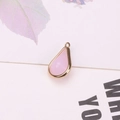 Pink teardrop charm with gold plating for DIY jewelry making and craft projects - Pink Jade