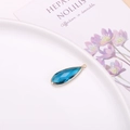 Δάκρυ μενταγιόν από μπλε κρύσταλλο με επίχρυσο περίγραμμα για DIY κοσμήματα - Μπλε του Παγωνιού