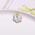 Chic gold-plated snowflake pendant with iridescent crystal for DIY jewelry making - AB Color