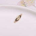 Oval olive green crystal connector with rose gold plating for DIY jewelry making - Light Gray