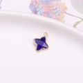 Pendentif en forme d'étoile plaqué or avec cristal bleu foncé pour bijoux DIY - Pendentif Sertissage Trèfle / Bleu Royal