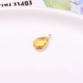 Gelber Kristall-Tropfenanhänger mit vergoldeter Fassung und Öse für DIY-Schmuckherstellung - 7x10mm / Gold