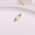 Oval light green crystal pendant in gold frame connector for DIY jewelry making - Light Green
