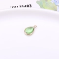 Pendentif en cristal goutte d'eau vert clair avec cadre en métal doré pour bijoux DIY - Vert clair