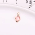 Elegante ciondolo a rombo in cristallo rosa con placcatura in oro per gioielleria - Rosso Rosa