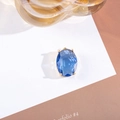 Oval royal blue crystal pendant with gold-plated four-prong setting for DIY jewelry - 12x19mm Oval Single Pendant / 10 Pieces Pack / Sapphire Blue