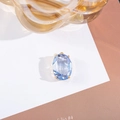 Oval light blue crystal pendant with gold plating for DIY jewelry making and crafts - 12x19mm Oval Single Pendant / 10 Pieces Pack / Light Blue