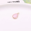 Pendentif en cristal goutte rose avec bordure en métal doré pour bijoux DIY - Jade Rose