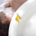 Ciondolo in cristallo giallo a forma di rombo placcato oro 18 carati per gioielli fai da te - Oro
