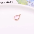 Pendentif en cristal facetté rose en forme de goutte plaqué or pour la création de bijoux - Rose
