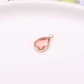 Pendentif goutte plaqué or avec cristal rose pêche pour la création de bijoux DIY - Rouge Rose