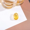 Oval yellow crystal pendant with gold-plated four-prong setting for jewelry making - 12x19mm Oval Single Pendant / 10 Pieces Pack / Yellow