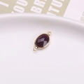 Faceted deep red crystal oval connector in gold-plated setting for DIY jewelry making - Purple Jade