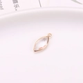 Marquise crystal glass charm with light gold metal frame for DIY jewelry making - 5x10 Marquise Single Pendant / White