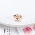 Adjustable 18K gold butterfly ring featuring multi-colored crystal glass wings - 22x31mm Butterfly Ring / AB Color