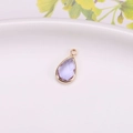 Pendentif goutte en cristal lavande avec bordure dorée pour la création de bijoux DIY - Violet cristal