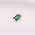 Rectangle emerald green crystal pendant with gold-plated claw setting for DIY jewelry - Rectangular Claw Setting Single Pendant / Peacock Green