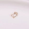 Rectangle transparent crystal pendant with gold-plated four-claw setting for DIY jewelry - Rectangular Claw Setting Single Pendant / White