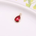 Pendentif goutte en cristal rouge facetté plaqué or pour colliers et bijoux DIY - Rose rouge