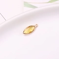 Marquise yellow crystal pendant with gold copper frame for DIY jewelry making and earrings - Gold